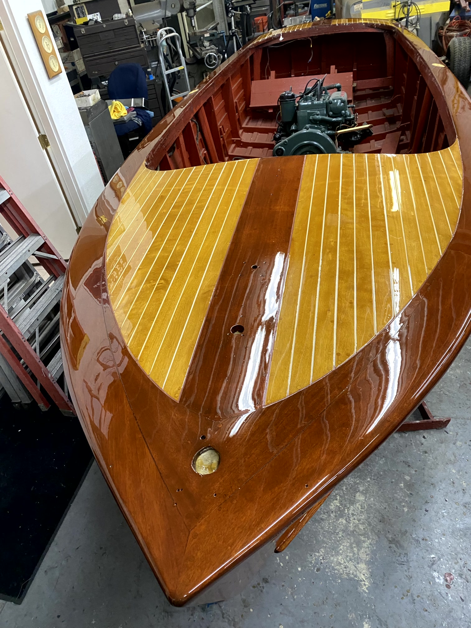 Restored and varnished 1955 Century wooden boat